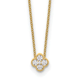 10k 1/4 carat Lab Grown Diamond VS/SI+ G+ Complete 18 inch Bloom Pendant Necklace